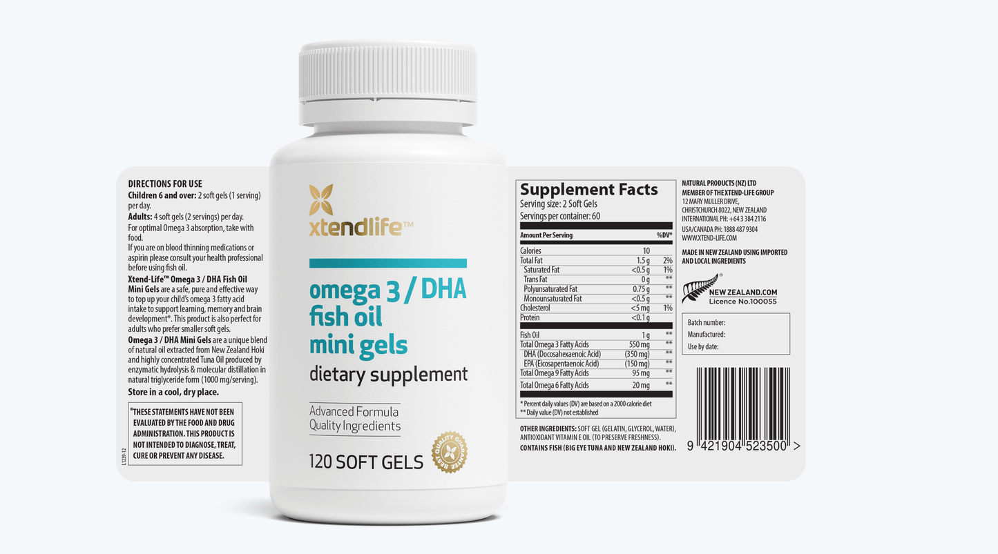 Omega 3 / DHA Fish Oil Mini Gels